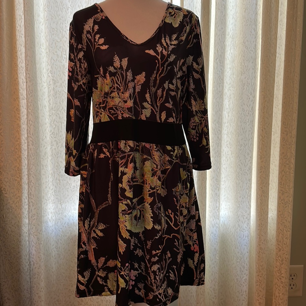 Multi-Colored Dress or Tunic with Black Band